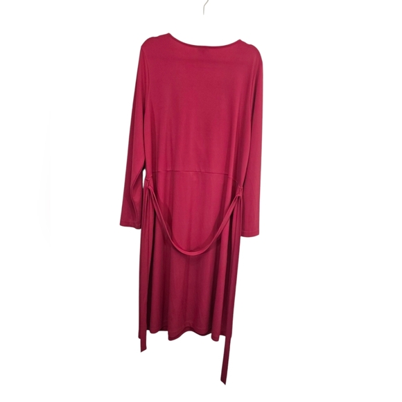 Talbots 2X Stretchy Wrap Midi Belted Dress - Picture 2 of 8